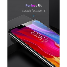 2 Pcs Screen Protector 9H Curved Tempered Glass Film Ultra-Thin High Transparency Anti-Dirt Shatterproof Anti-Scratch Protective Phone Protector Film for Xiaomi 8