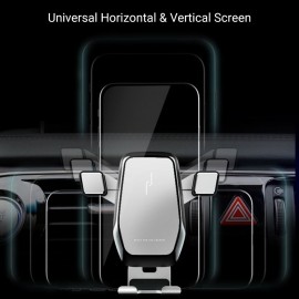 Horizontal Vertical Phone Holder for Car Bracket Car Air Vent Mount Universal Smart Phone Car Accessories Silence Phone Holder Black Metal Style