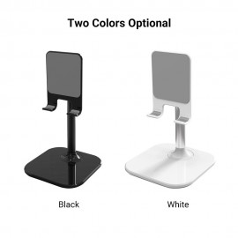 K5S Angle Adjustable Phone Desktop Stand Holder Portable Tablet Aluminum Alloy Holder Compatible with All iPhone Smart Cell Phone Tablet iPad for Bed Black