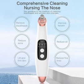 B01 Blackhead Remover Blackhead Instrument Vacuum 3 Suction Level USB Rechargeable Electric Facial Pore Cleanser Acne Comedone Pimple Extractor Sucker Tool with LCD Screen 6 Suckers for Women Men