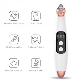 B01 Blackhead Remover Blackhead Instrument Vacuum 3 Suction Level USB Rechargeable Electric Facial Pore Cleanser Acne Comedone Pimple Extractor Sucker Tool with LCD Screen 6 Suckers for Women Men