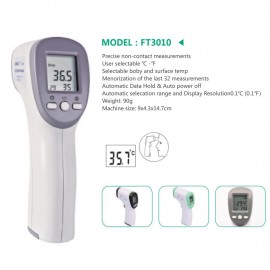 KINLEE FT3010 Infrared Non-contact Body Thermometer Baby Adult Forehead Digital Thermometer Gun Temperature Meter Digital Bady Thermometer Ear Forehead Object Room Temperature Measuring Tool Electronic Thermometer 1 pc Random Color
