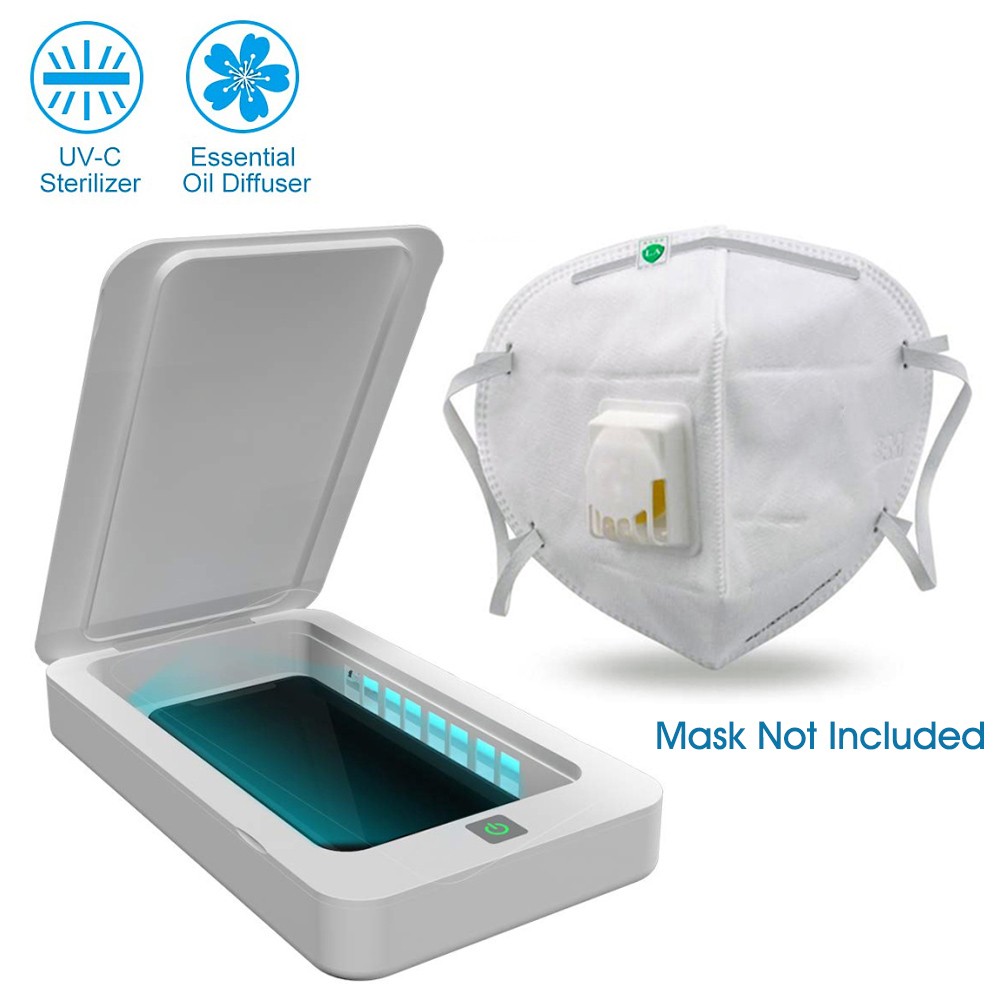 Anti-Virus UV Mask Sanitizer Cell Phone Sterilizer Aromatherapy Function Disinfector with USB Charging for iOS Android Mobile Phone Toothbrush Jewelry Watches Disinfection