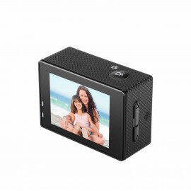 Sports Action Camera 4K 60FPS 2-inch HD Screen Underwater 30m 170 Degree Wide Angle Extended Memory with Waterproof Shell Built-in Li-ion Battery