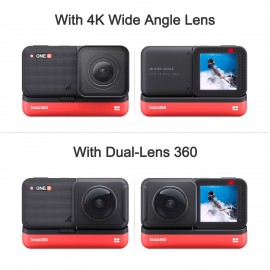 Insta360 ONE R Twin Edition Dual Lenses Anti-shake  Sports Action Camera (5.7K 360° Panorama Lens + 4K Wide Angle Lens) 5M Body Waterproof Supports FlowState Stabilization  Hyperlapse Voice Control Slow Motion Night Shot HDR Photo Video