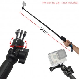 Andoer Telescopic Handheld Monopod with Remote Control Holder Mount Adapter Sling for Gopro Sport Camera HD Hero 4/3+/3/2/1